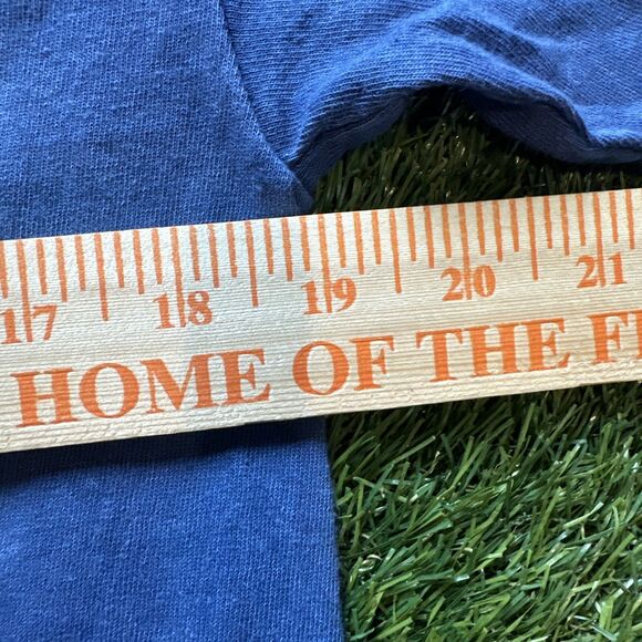 Y2K OUTKAST Blue Cotton Crew Neck Short Sleeve Distressed T-Shirt Size Medium - Picture 5 of 8